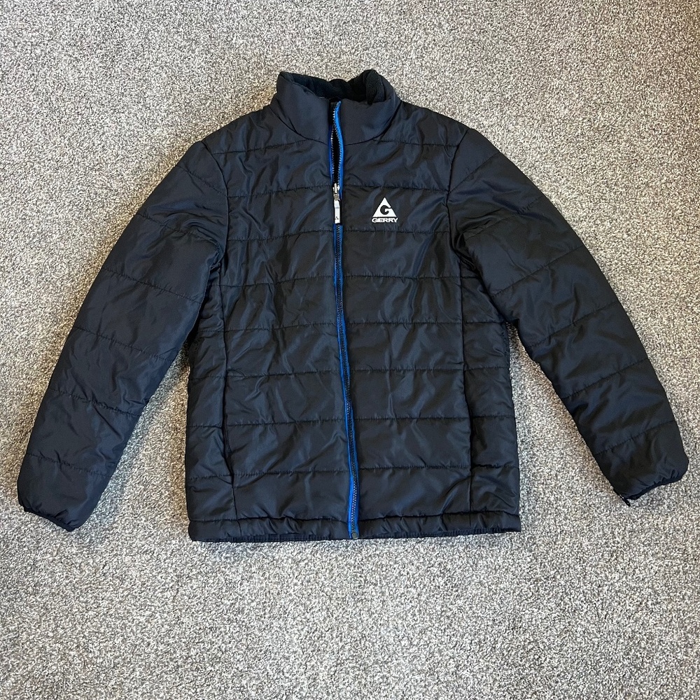 Gerry Boys‎ Youth Black Blue Puffer Zip Up Winter Jacket, Size Large